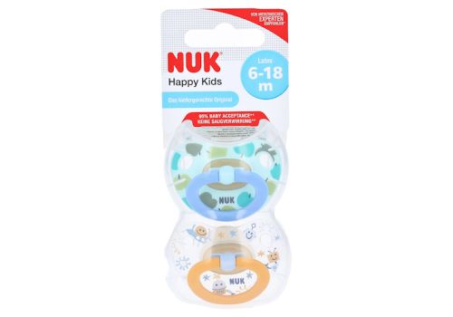 NUK Schnuller Happy Kids Latex 6-18 M – PZN 12576082 (PZN 12576082)