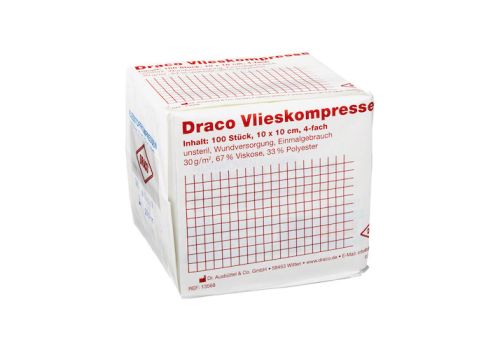 VLIESSTOFF-KOMPRESSEN 10x10 cm unsteril 4fach – PZN 00571412 (PZN 00571412)