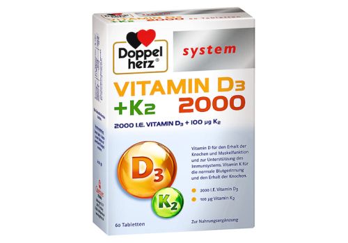 Doppelherz Vitamin D3 2000+K2 System Tabletten – PZN 14063814 (PZN 14063814)