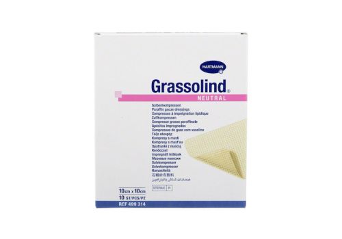 GRASSOLIND Salbenkompressen 10x10 cm steril – PZN 03245630 (PZN 03245630)