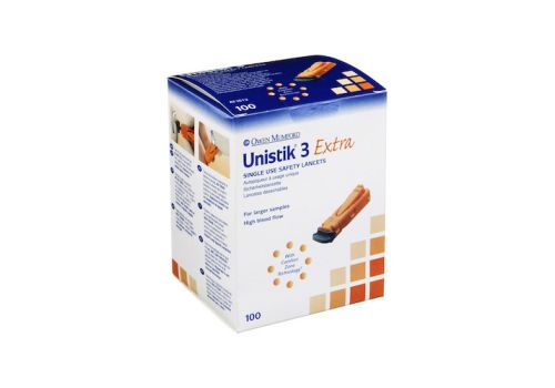 UNISTIK 3 Extra Eindr.Tiefe 2,0 mm Stechhilfe – PZN 03802444 (PZN 03802444)