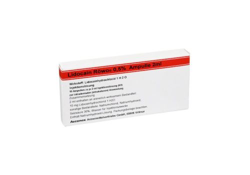 LIDOCAIN RÖWO 0,5% Ampullen 2 ml – PZN 03927223 (PZN 03927223)