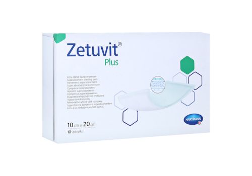 ZETUVIT Plus extrastarke Saugkompr.steril 10x20 cm – PZN 07558343 (PZN 07558343)