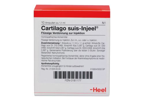 CARTILAGO suis Injeel Ampullen – PZN 00181177 (PZN 00181177)