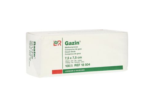 GAZIN Mullkomp.7,5x7,5 cm unsteril 12fach Op – PZN 03959393 (PZN 03959393)