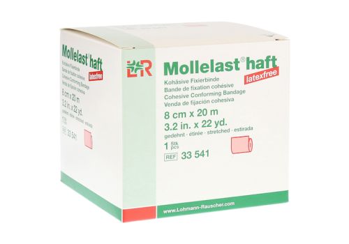 MOLLELAST haft Binden latexfrei 8 cmx20 m rot – PZN 09885980 (PZN 09885980)