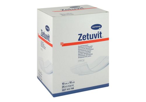 ZETUVIT Saugkompressen steril 10x10 cm – PZN 12559729 (PZN 12559729)