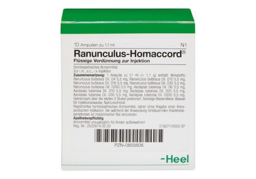 RANUNCULUS HOMACCORD Ampullen – PZN 00855606 (PZN 00855606)