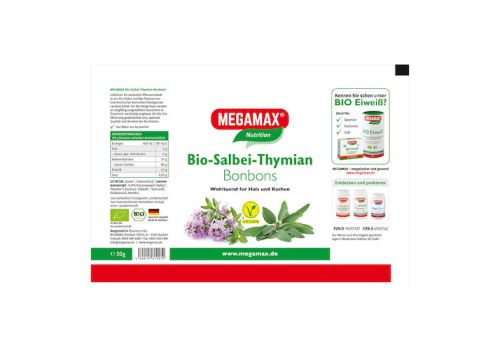 MEGAMAX Bio Salbei-Thymian Bonbons – PZN 14372107 (PZN 14372107)