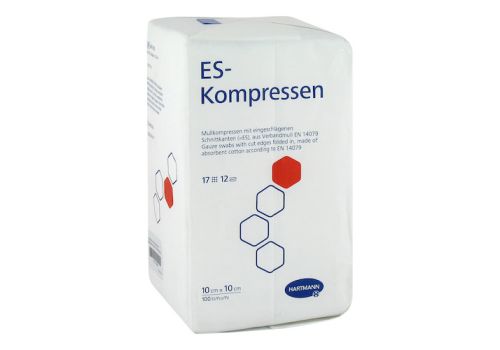 ES-KOMPRESSEN unsteril 10x10 cm 12fach – PZN 12559563 (PZN 12559563)