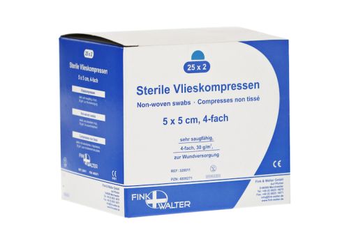 VLIESKOMPRESSEN 5x5 cm steril 4fach – PZN 04808271 (PZN 04808271)