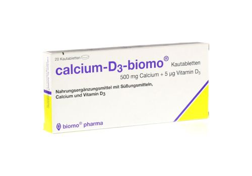 CALCIUM-D3-biomo Kautabletten 500+D – PZN 00294450 (PZN 00294450)