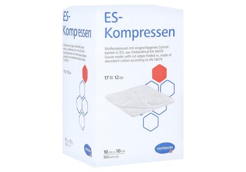 ES-KOMPRESSEN unsteril 10x10 cm 12fach – PZN 00475275 (PZN 00475275)