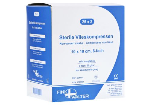 VLIESKOMPRESSEN 10x10 cm steril 6fach – PZN 04793859 (PZN 04793859)