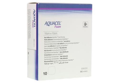 AQUACEL Foam nicht adhäsiv 10x10 cm Verband – PZN 08810477 (PZN 08810477)