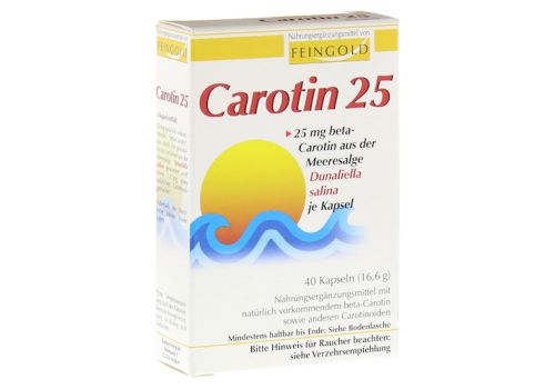 CAROTIN 25 Feingold Kapseln – PZN 08625805 (PZN 08625805)