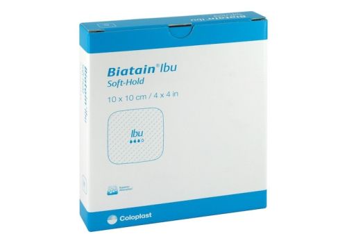 BIATAIN Ibu Schaumverband 10x10 cm sanft haftend – PZN 04808532 (PZN 04808532)