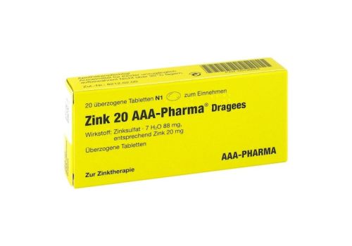 Zink 20 AAA-Pharma – PZN 00790054 (PZN 00790054)