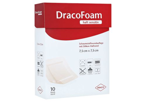 DRACOFOAM Haft sensitiv Schaumst.Wund.7,5x7,5 cm – PZN 10342078 (PZN 10342078)