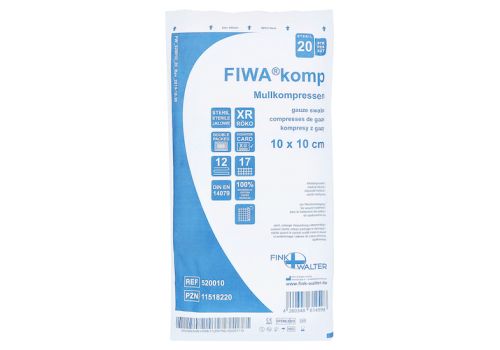 FIWAKOMP Mullkomp.10x10 cm steril 12fach RK – PZN 11518220 (PZN 11518220)