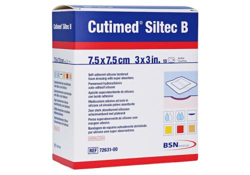 CUTIMED Siltec B Schaumverb.7,5x7,5 cm m.Haftr. – PZN 11184204 (PZN 11184204)