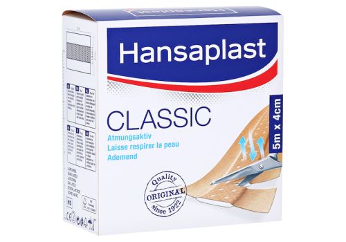 HANSAPLAST Classic Pflaster 4 cmx5 m – PZN 08882850 (PZN 08882850)