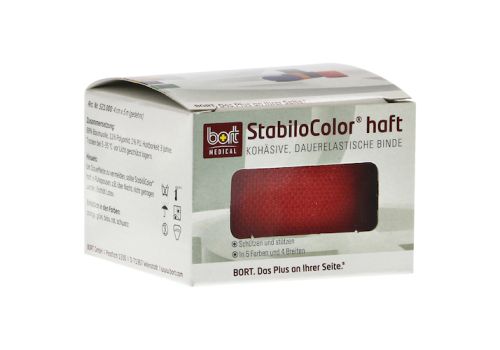 BORT StabiloColor haft Binde 4 cm rot – PZN 08829399 (PZN 08829399)