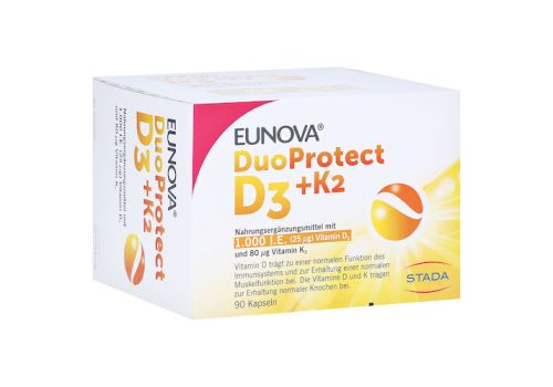 Eunova Duoprotect D3+k2 1000 I.E./80 µg Kapseln – PZN 13360645 (PZN 13360645)