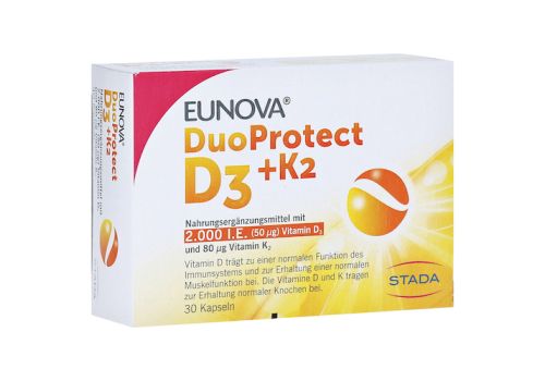 EUNOVA DuoProtect D3+K2 2000 I.E./80 µg Kapseln – PZN 14133532 (PZN 14133532)